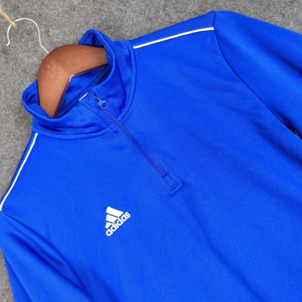 Adidas Climalite Mens Small Blue Quarter Zip Athletic Pullover Training Top